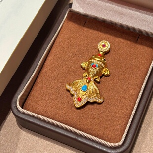 足金999纳福金鳞鱼吊坠黄金吊坠送女友七夕情人节生日礼物 千夕