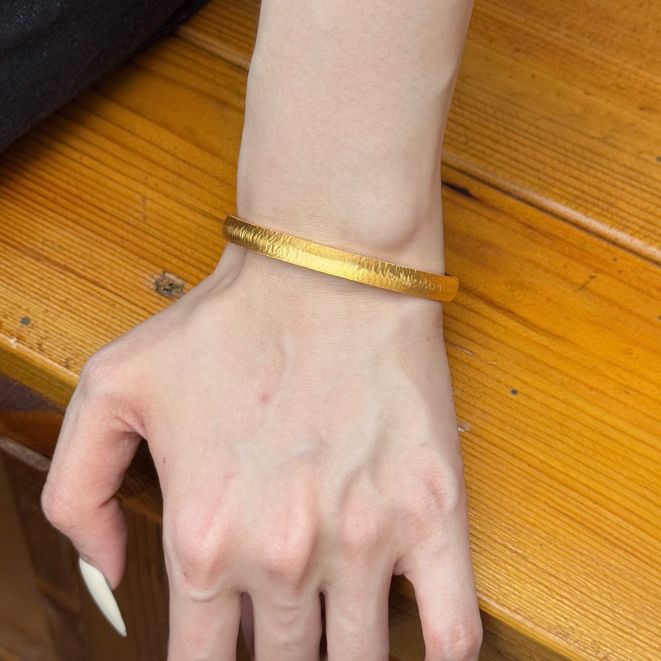 千夕 足金999绸缎手镯黄金手镯女款七夕情人节生日礼物送女友