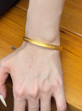 千夕 足金999绸缎手镯黄金手镯女款七夕情人节生日礼物送女友