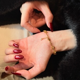 千夕 足金999十字排链手链黄金手饰女款情人节生日礼物送女友