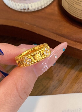 千夕足金999万花筒戒黄金戒指女款送女友七夕情人节生日礼物