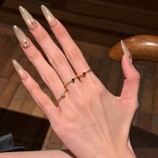 千夕足金996D麻花小钻戒黄金戒指女款情人节七夕生日礼物送女友