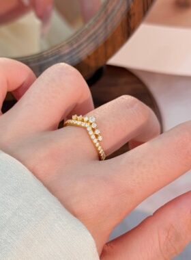 千夕 足金999繁星V戒黄金戒指女款求婚情人节生日礼物送女友老婆