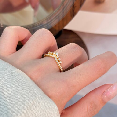 千夕 足金999繁星V戒黄金戒指女款求婚情人节生日礼物送女友老婆