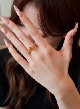千夕足金999蛋形黄钻戒黄金戒指女款送女友七夕情人节生日礼物