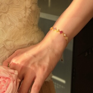 千夕 足金999莫奈手链黄金手饰女款七夕情人节春节生日礼物送女友