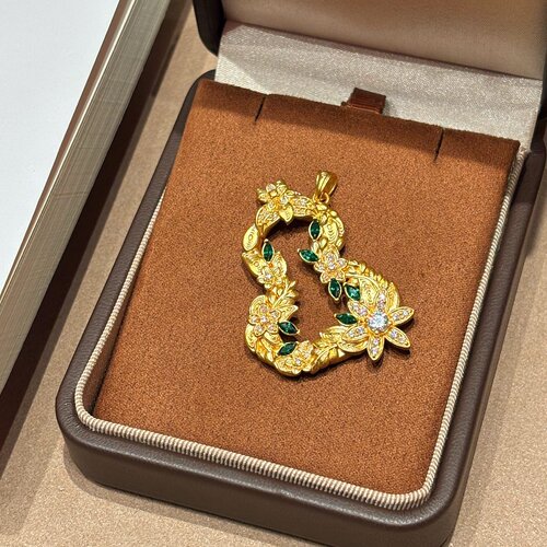千夕 足金999花枝葫芦吊坠黄金吊坠女款情人节生日礼物送女友老婆