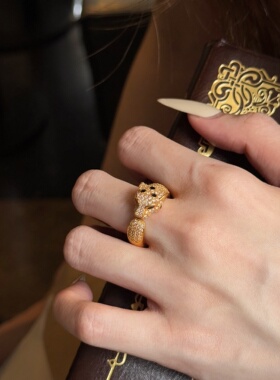 千夕足金9995D豹赚戒指黄金戒指女送女友七夕情人节生日礼物