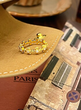 千夕足金9996D点钻圈十戒指黄金戒指女款送女友情人节生日礼物