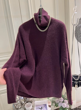2155【高领宽松慵懒毛衣】秋冬新款女士针织衫宽松外穿时尚上衣