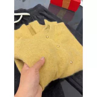 3705【温柔软糯小金豆开衫】秋季新款气质毛衣女士宽松上衣