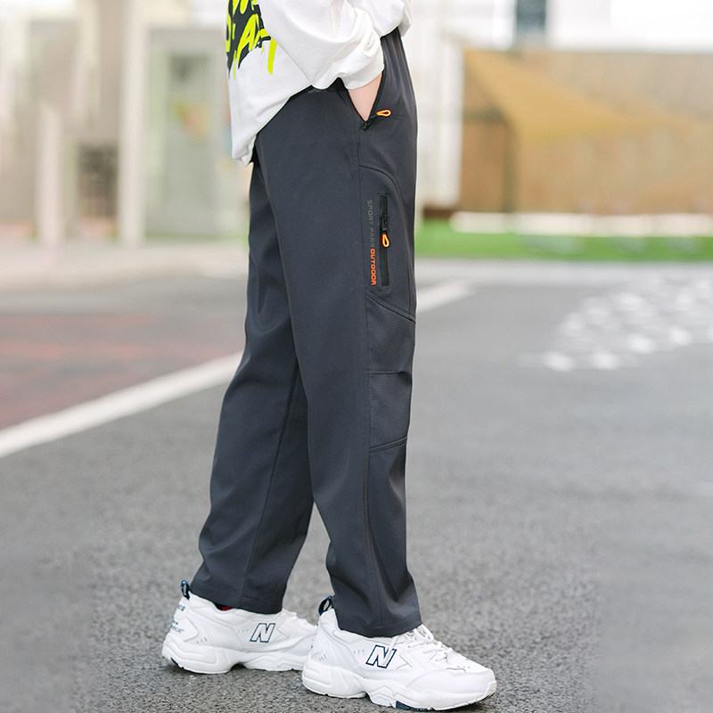 男童装冬季长裤春季软壳冲锋裤防风耐污加绒运动裤户外跑步学生