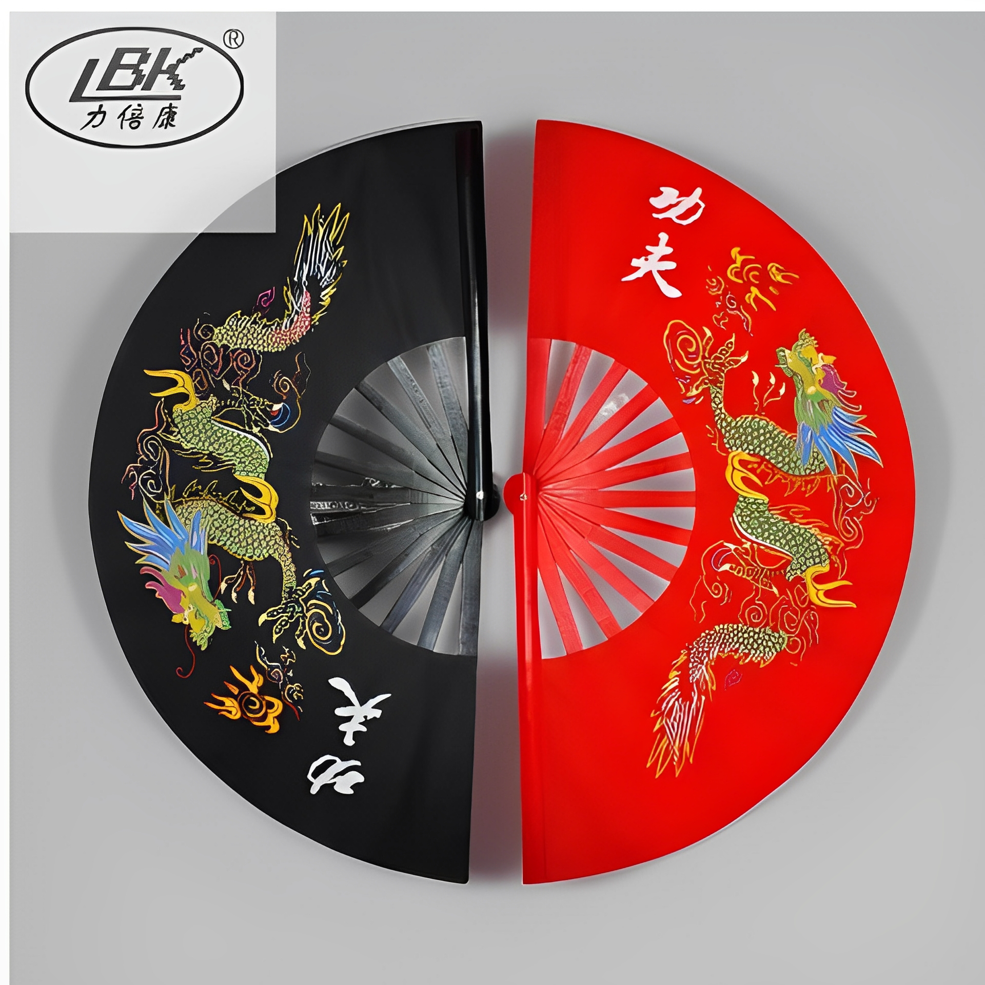 太极扇功夫扇响扇红色中国武术表演竹骨塑料骨舞蹈