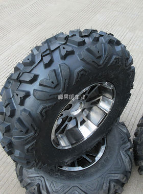 卡丁车配件 大公牛沙滩车25X8-12 25X10-12寸A字轮胎带刀锋铝轮毂