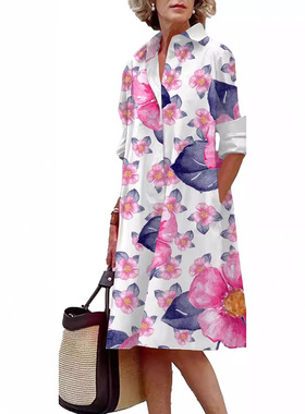 波点3D印花衬衫连衣裙 Polka Dot 3D Print Shirt Dress