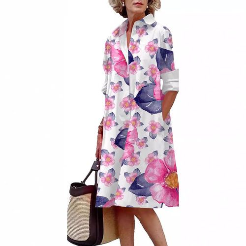 波点3D印花衬衫连衣裙 Polka Dot 3D Print Shirt Dress