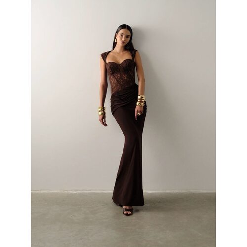 French Square Neck Lace A-Line Midi Dress Women Formal