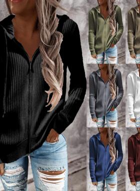 Striped Hooded Sweater 秋冬新款条纹休闲连帽针织卫衣