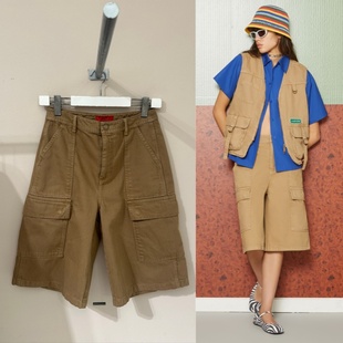 Max 25秋冬 IGEA 0意大利正品 女士百搭纯棉直筒休闲五分裤 代购