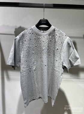 意大利正品代购 iblues 25秋冬 FIERO 女士百搭纯棉钉珠短袖T恤