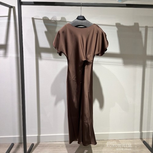 通勤一步裙聚酯纤维纯色连衣裙