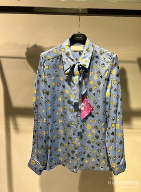 意大利正品代购 iblues 25秋冬 KAPOK 女士休闲百搭印花长袖衬衫