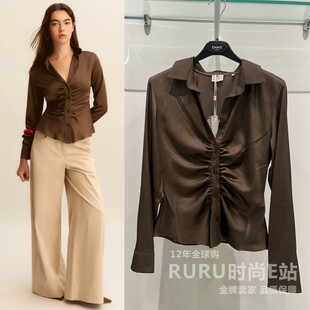 意大利正品代购Marella EMME 26春夏 EMMCALESSE女士通勤修身衬衫