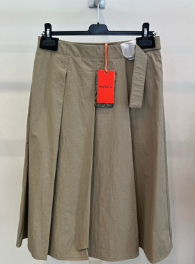 意大利正品代购Max Co 25秋冬FULCRO 女士通勤百搭纯色A字半身裙