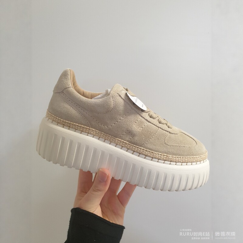 意大利正品代购HOGAN 2026春夏H-STRIPES系列休闲麂皮饼干鞋