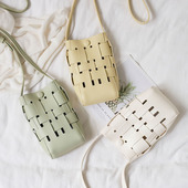 编织夏天季 斜挎迷你小包包 腰包女小巧精致时尚 装 手机包袋洋气新款