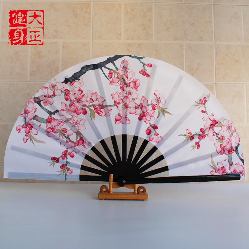 2025新款桃花太极扇国潮中国风响扇竹骨功夫扇旗袍走秀扇舞蹈扇子
