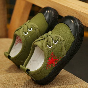 宝宝怀旧春秋帆布鞋儿童迷彩鞋女童低帮复古红星鞋男童防滑解放鞋