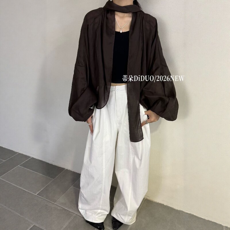 小众设计师款！袖子好有调调！披肩女外搭2026春季灯笼袖防晒外套