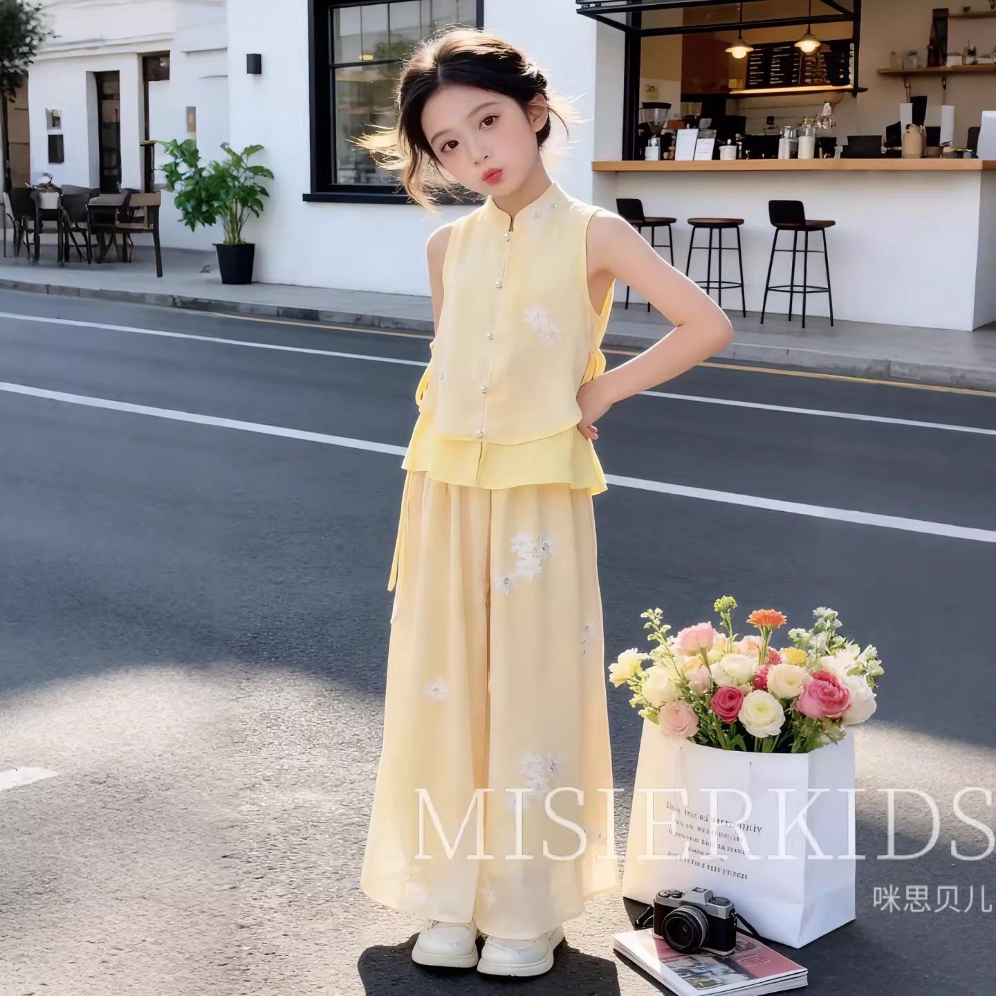 女童新中式夏季汉服夏季无袖套装