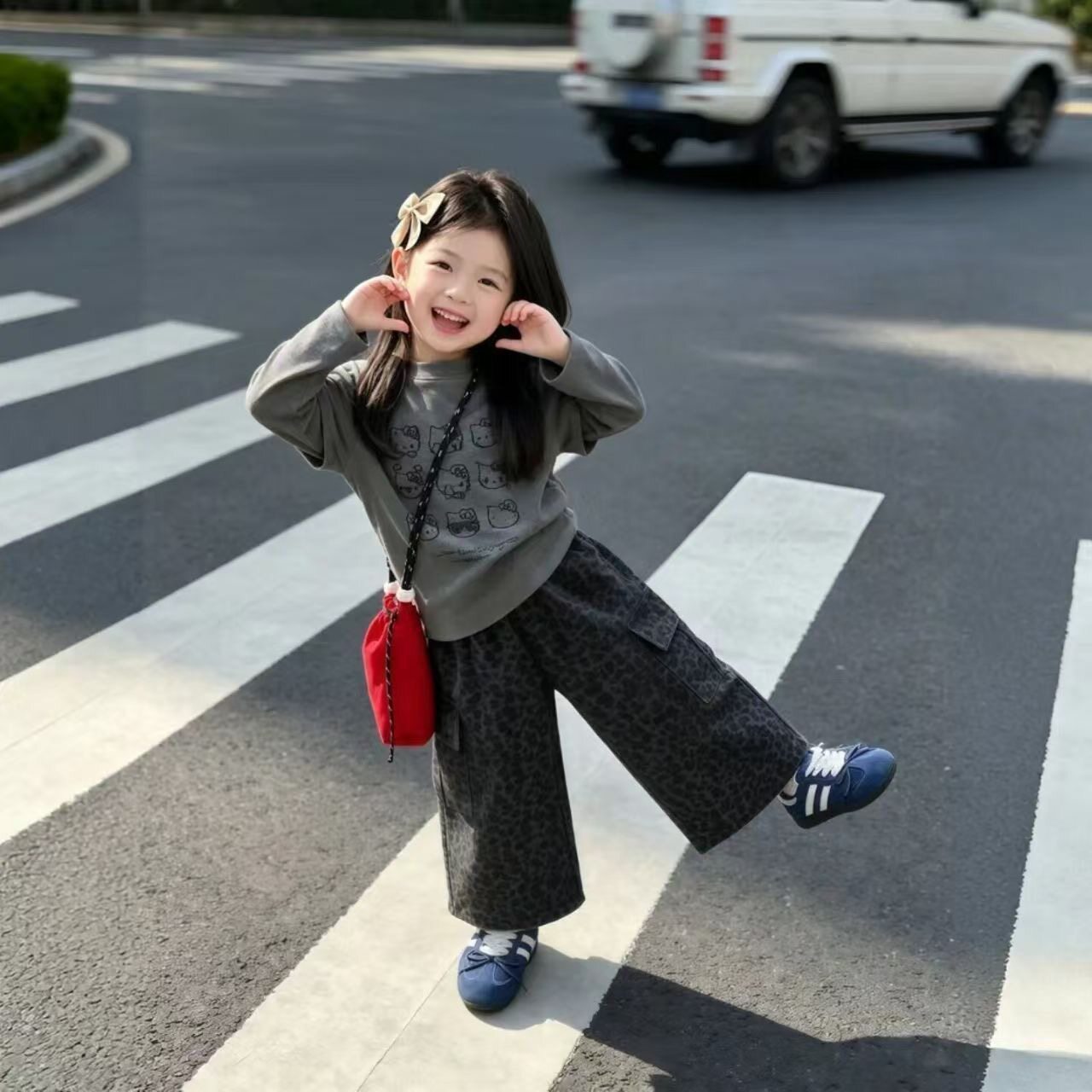女童韩版时尚时髦百搭阔腿裤套装