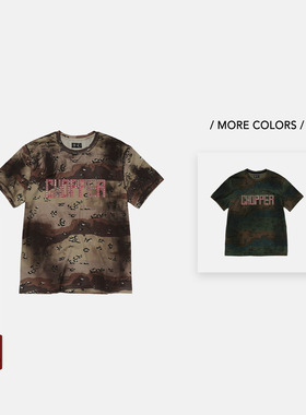 THUG CLUB 韩国先锋 25SS 迷彩字母金属印花短袖T恤男女同款