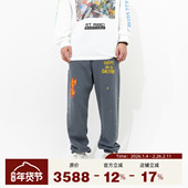 DEPT 束脚卫裤 春季 GALLERY 男士 水洗做旧字母印花泼墨休闲裤 长裤