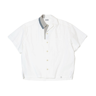 KOLOR 阿部润一 25SS 春夏百搭拼接拼色翻领单排扣短袖衬衫衬衣