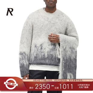 REPRESENT 25秋冬 毛绒纹理感羊驼毛混纺渐变圆领针织毛衣