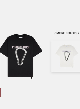 PEACEMAKER 25FW 军事风时装宽松登山扣主题印花短袖T恤