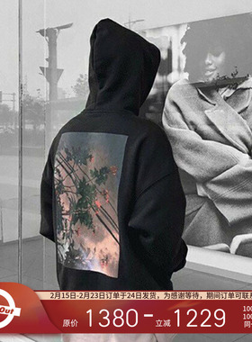 Fear Of God Essentials 花卉加绒卫衣美式潮牌男女通款套头帽衫