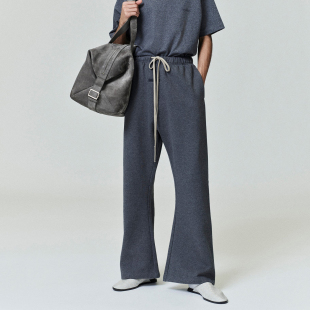 Essentials 抽绳垂感抓绒喇叭裤 25FALL 简约纯色卫裤 HOLIDAY FOG