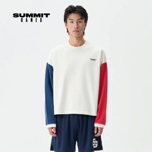 SUMMIT GAMES 26春夏新品 不对称撞色短款纯棉长袖T恤男女通款