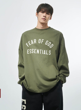 Fear Of God Essentials FALL24 大学系列主线同款印花长袖T恤