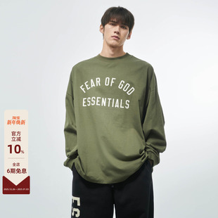Essentials God FALL24 大学系列主线同款 T恤 Fear 印花长袖