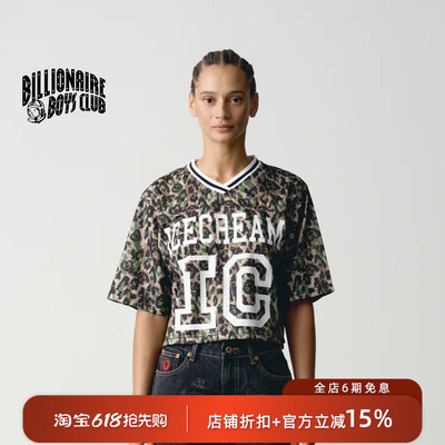 【嘻哈文化】Billionaire Boys Club BBC  女士短版橄榄球球衣T恤