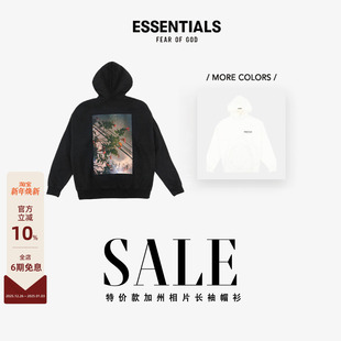 Essentials God 花卉帽衫 卫衣美式 Fear 潮牌加绒男女情侣特价