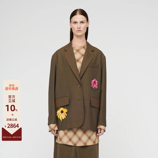 FOR 立体花卉点缀休闲艺术女士西装 THE 25FW 夹克外套 MUTE SONG