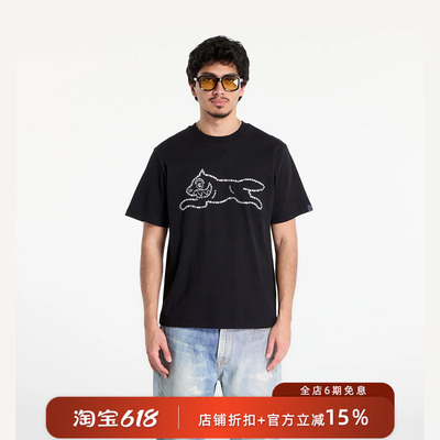 【嘻哈文化】Billionaire Boys Club BBC 水钻奔跑狗圆领短袖T恤