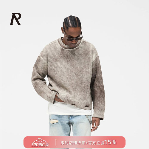 REPRESENT复古做旧渐变针织毛衣